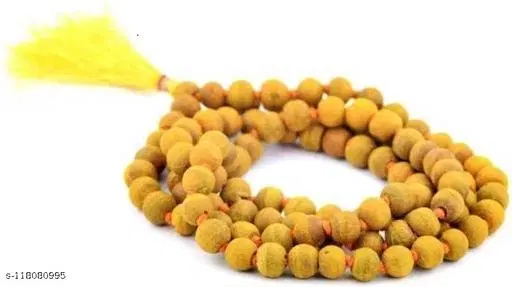 Haldi Mala Energized Beads Wood Chain for Men (Yellow)