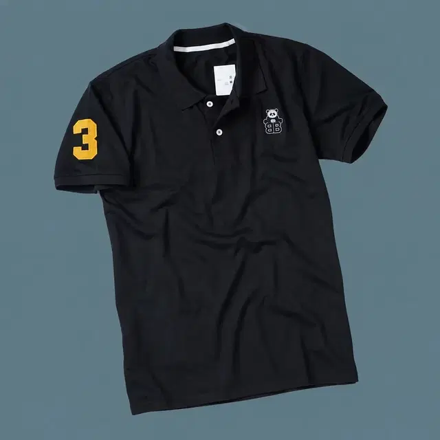 Polo Neck T-shirt for Men (Black, L)