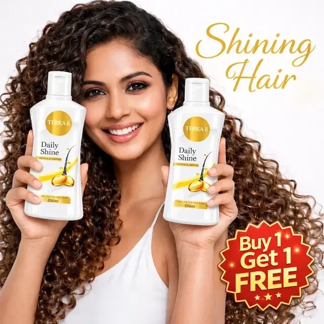 Terra 8 Daily Shine Protein Shampoo 2X250 ml (Buy 1 Get 1 Free)