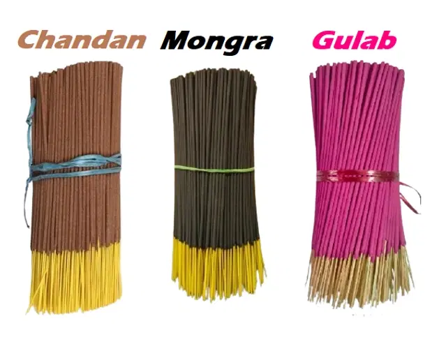 Premium Gulab, Chandan & Mogra Agarbatti Sticks, 100 g, Pack of 3