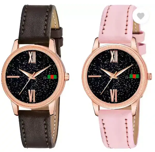 Analog Watch for Women, Pack of 2 (Multicolor)