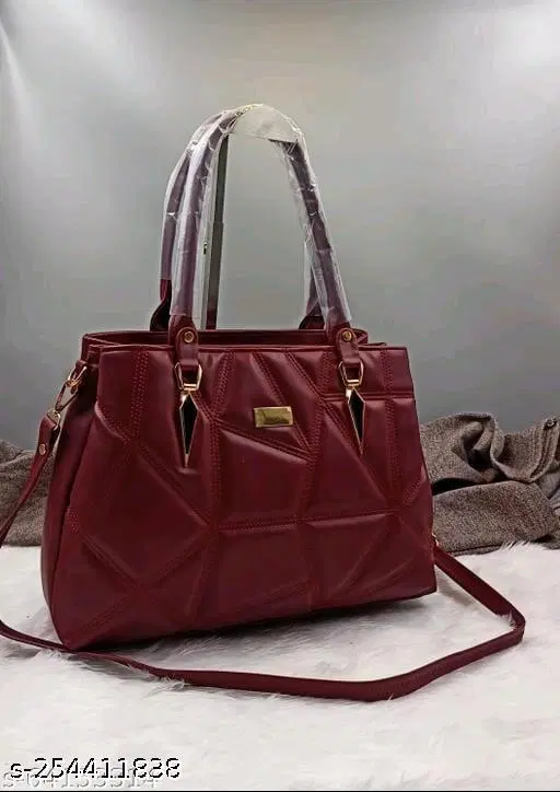 TRUE FASHION. Formal Handbags for Women (Maroon, Free size)