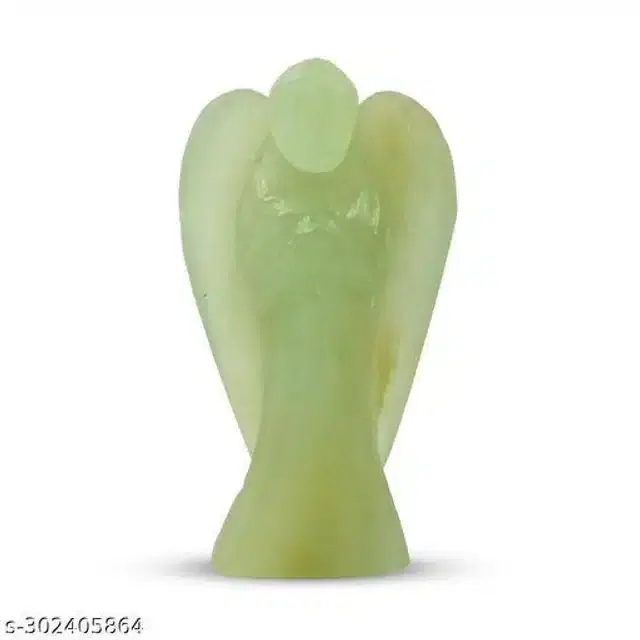 Green Jade Crystal Stone Angel Figurines, Green