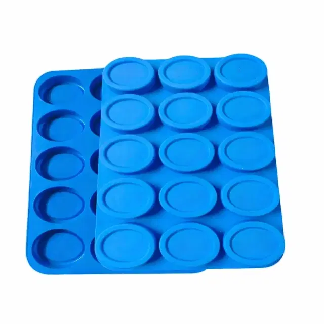 15 Cavity Oval Shape Reusable Soap Making Mould (Pack of 1)