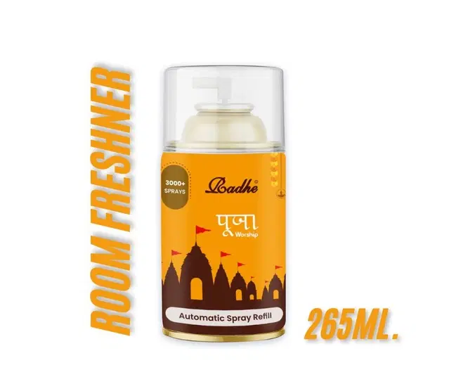 Radhe Pooja Worship Automatic Room Spray Refill, 265 ml