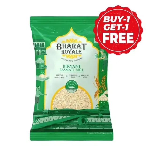 Bharat Royale Biryani Basmati Rice 2X900 g (Buy 1 Get 1 Free)