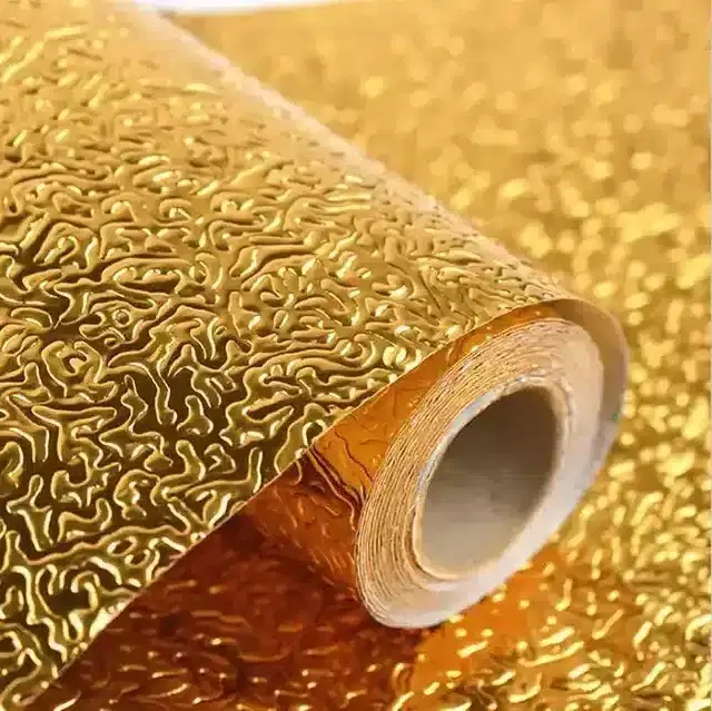 Pallavi Trading Aluminium Foil Oil Proof Wallpaper, Gold
