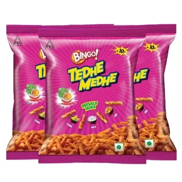 Bingo Tedhe Medhe Masala Tadka 3X40.6 g (Pack Of 3)