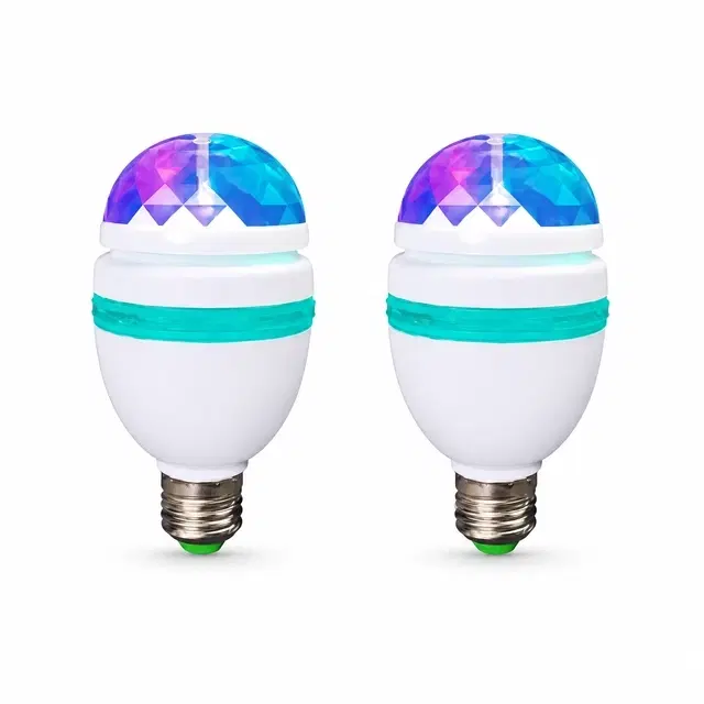 VH Rotatable Led Crystal Disco Bulb, Multicolor [Pack of 2]