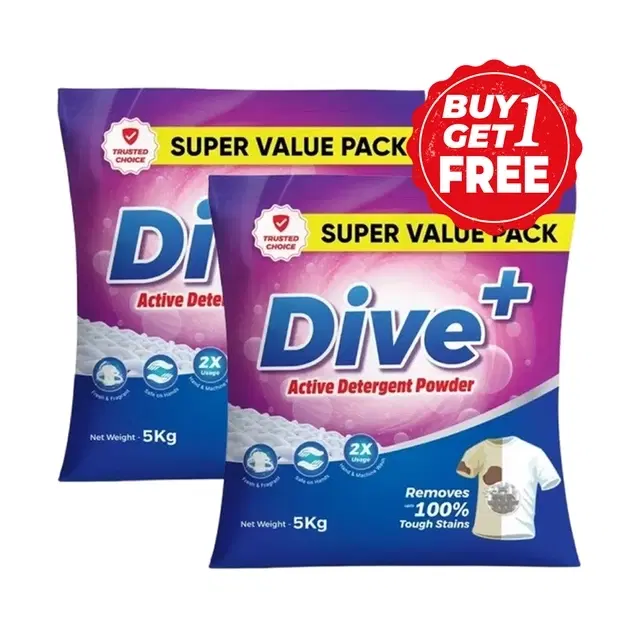 Dive+ Active Detergent Powder 2X5 Kg ( Buy 1 Get 1 Free )