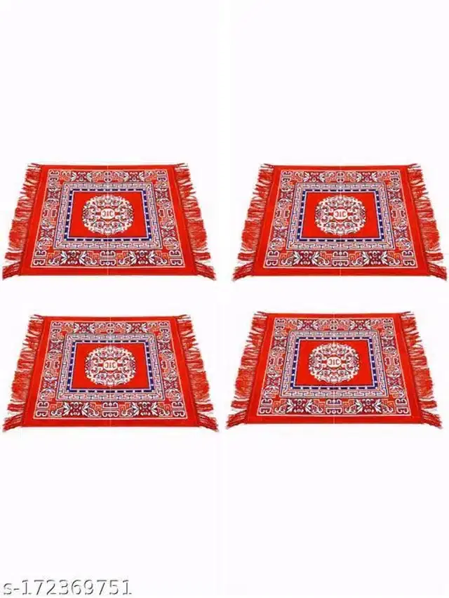 Prayer Mats, Red, 20x20x0.5 inches, Pack of 4
