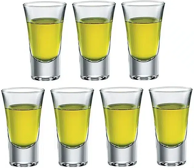 Liquor cum Cocktail Glasses, Transparent, 30 ml, Pack of 7