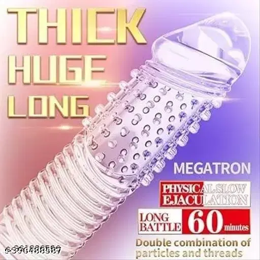 A R Silicone Crystal Dotted Condom for Men, Transparent