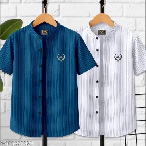 Striped Cotton Blend T-Shirt for Boys (White, 11-12 Years)