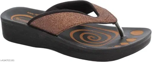 Aerowalk Flip-flops for Women (Brown, 4) Pack of 2