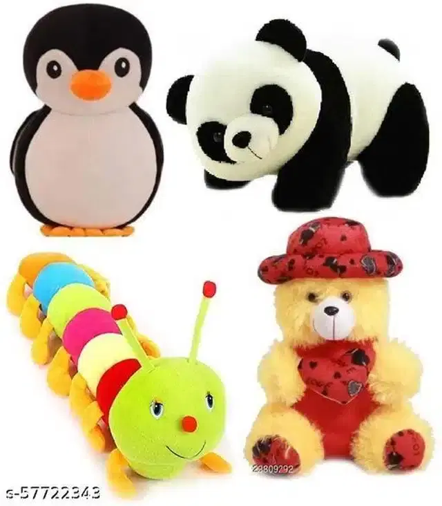 Stuffed Toys for Kids, Multicolor, Set of 4