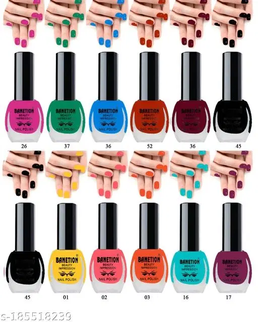 Banetion Matte Nail Polish, Multicolor, Pack of 12