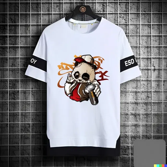 Half Sleeves Printed Round Neck Oversize T-Shirt for Men (White, M)