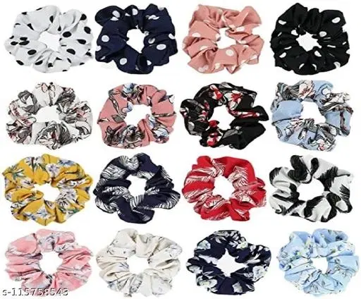 Rubber Band & Scrunchies for Women (Multicolor, Pack of 3)