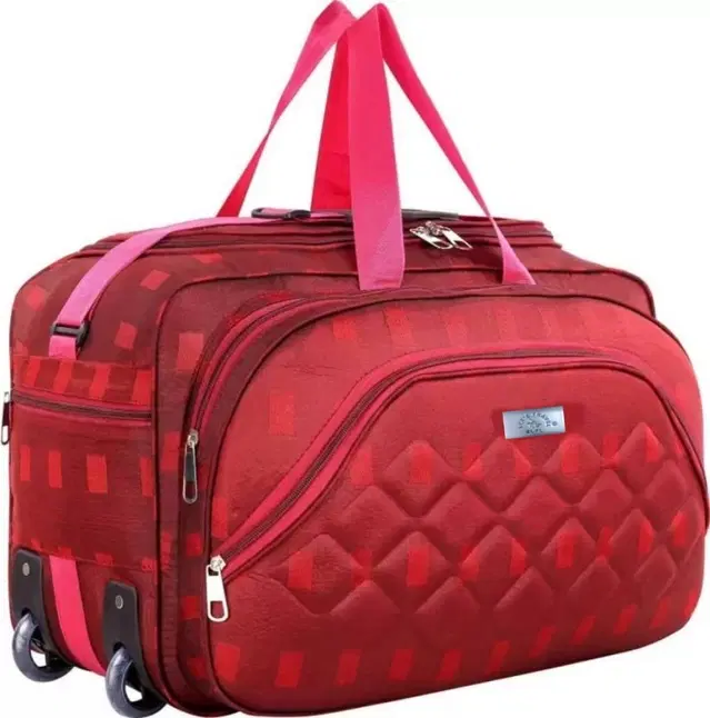 Nylon Duffel Bag for Men & Women, Maroon, 22 L
