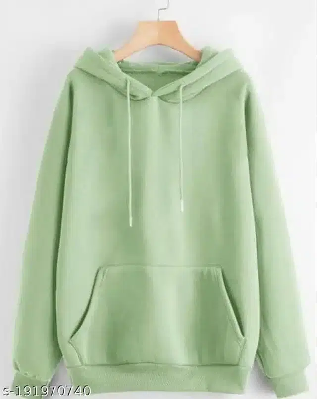 Fleece Hoodie for Women (Mint Green, S)