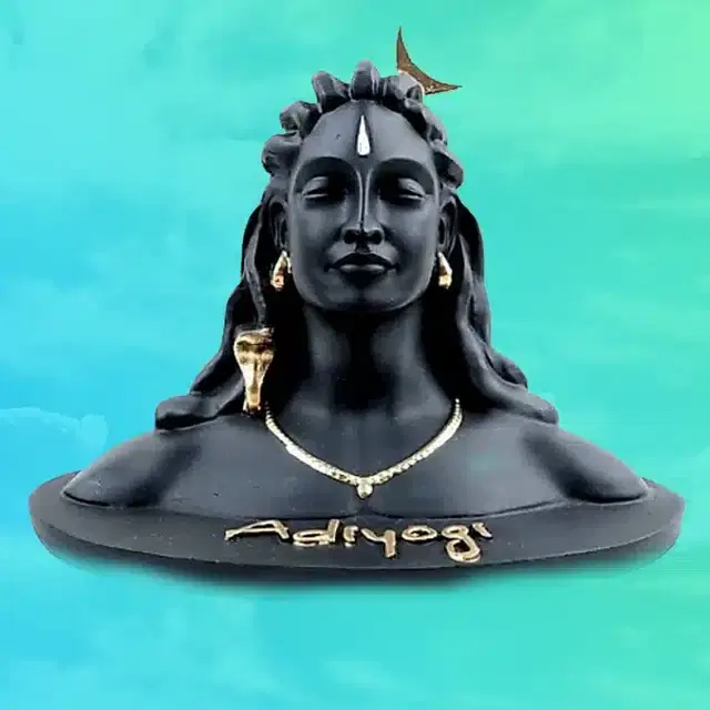 Mini Adiyogi Shiva Statue for Home Decor, 4 cm, Black