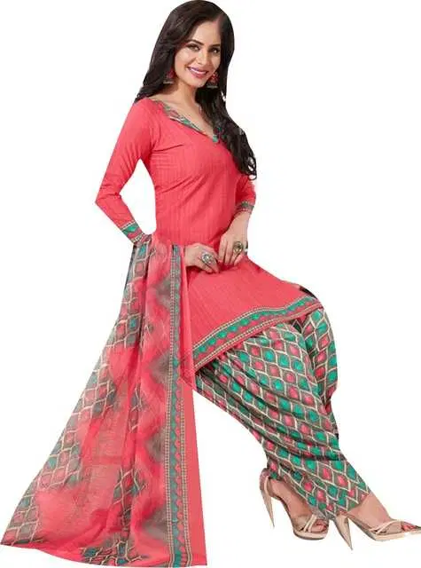 Yashika Unstitched Crepe Salwar Suit Material (Pink) (Y-264)