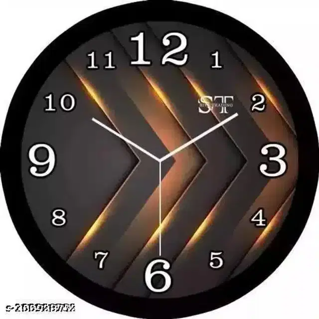 Designer Analog Wall Clock, Black & Brown