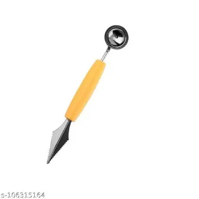 Stainless Steel Ice Cream Scoops, Silver & Yellow