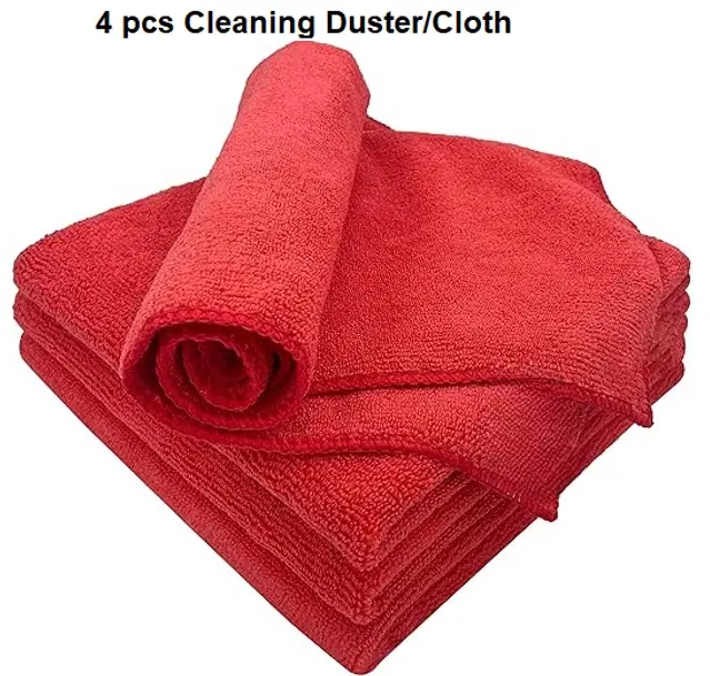 Multipurpose Cotton Cleaning Cloths, Pack of 4, Multicolor, 44 x44 x1 cm