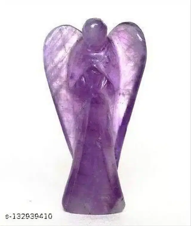 Crystal Stone Angel Amethyst Figurine, Purple