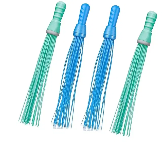 Plastic Brooms Bathroom & Home Floor Cleaning, Multicolor, Pack of 4