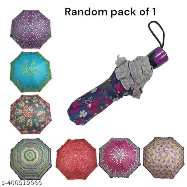 Polyester Foldable Umbrella, Assorted, Pack of 1