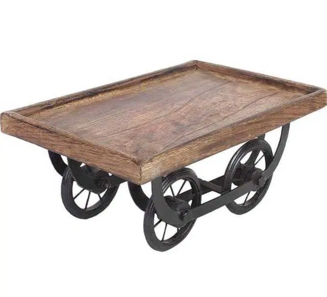 Wooden Traditional Hand Cart Antique Showpiece, D-130