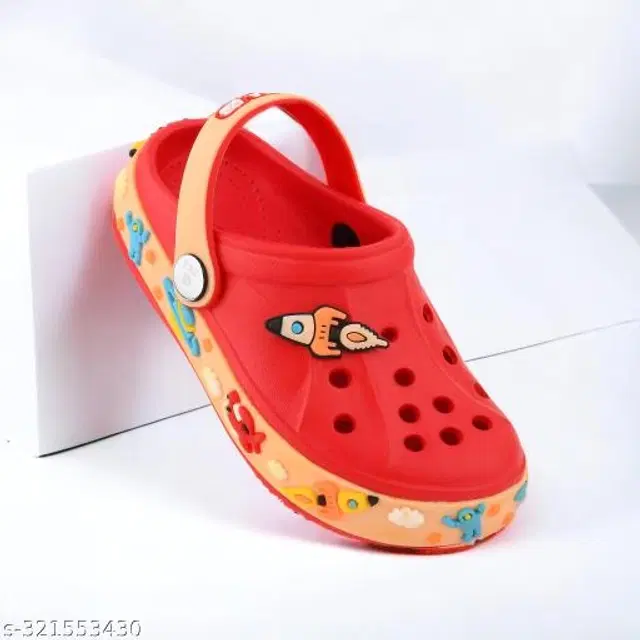 Clogs for Kids (Red & Orange, 2-2.5 Years)