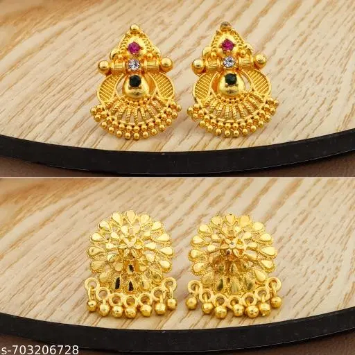 Premium Quality Gold Finish Stud Earrings Combo