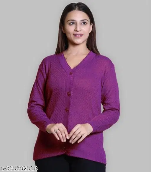 Acrylic Sweater for Women (PUrple, XXL)