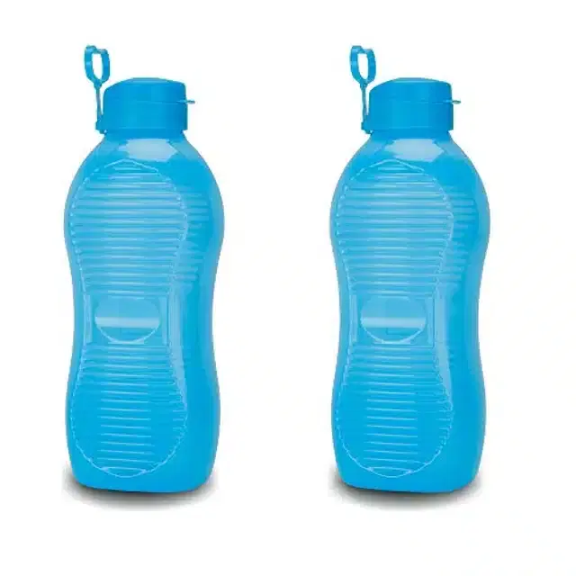 Airtight Plastic Water Bottle with Lid, Sky Blue, 2000 ml, Pack of 2