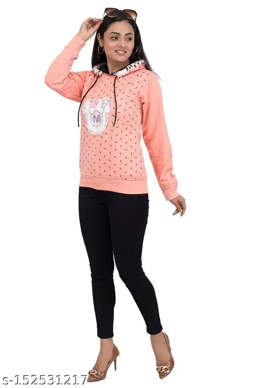 Cotton Blend Sweater for Women (Peach, S)