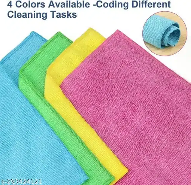 Microfiber Bath Towel, Multicolor, 40x40 cm, Pack of 4
