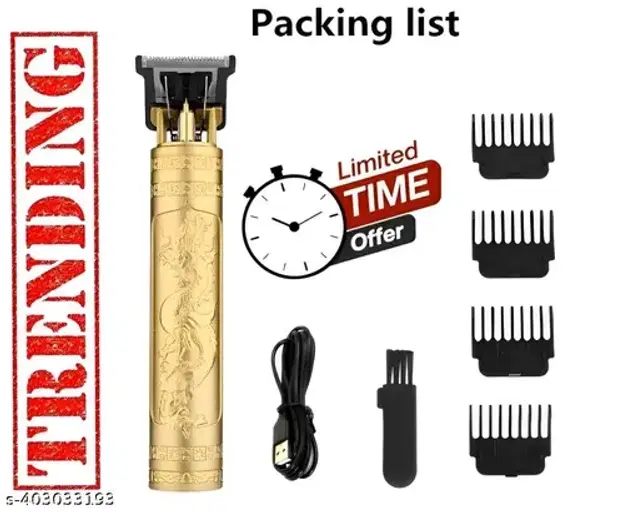 Rechargeable Professional Hair Trimmer for Men & Women, Gold
