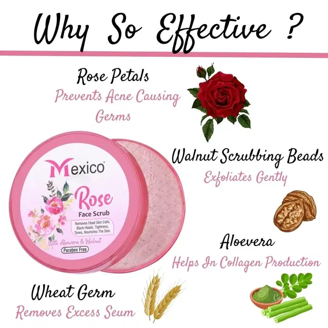 Maxico Herbs Rose Scrub (100 g)