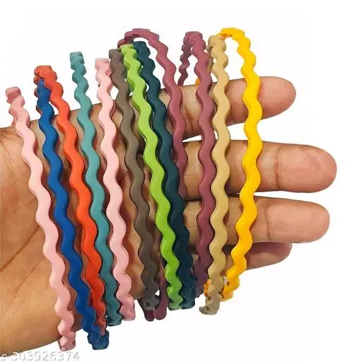 Myra Collection Hair Bands for Women, Pack of 12 (Multicolor)