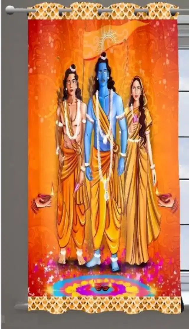 Polyester Room Darkening Window Curtain Curtain, Multicolor, 4x7 feet