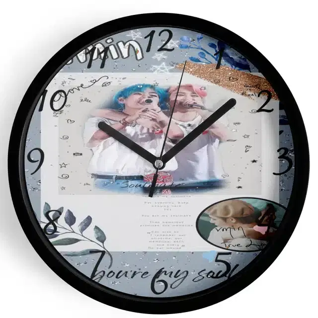 HD Printed Plastic Wall Clock, Multicolor, 10x10 Inches