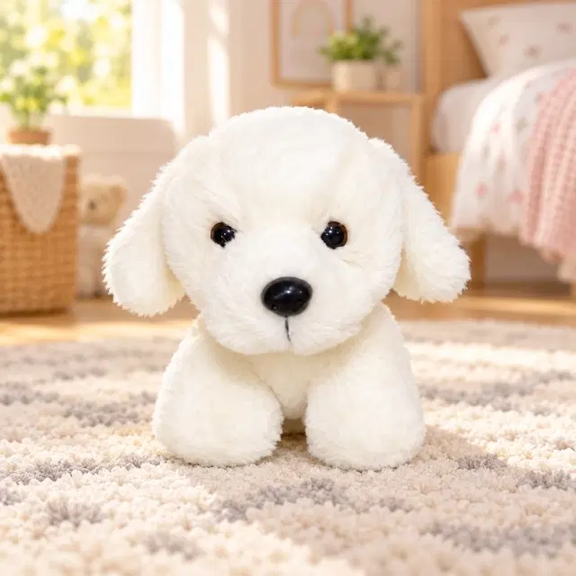 FunZoo Puffy Dog – 20 Cm, White