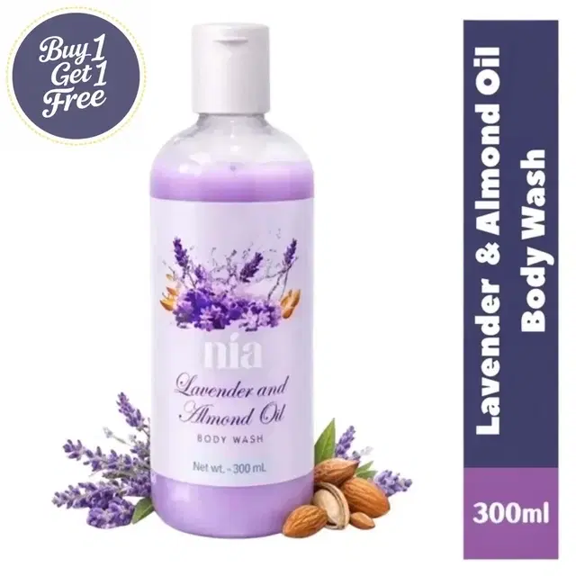 Nia Lavender & Almond Oil Body Wash 2X300 ml (Buy 1 Get 1 Free)