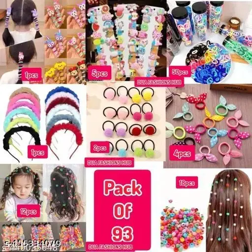 Rubber Hair Accessories Combo for Women, Pack of 15 (Multicolor)