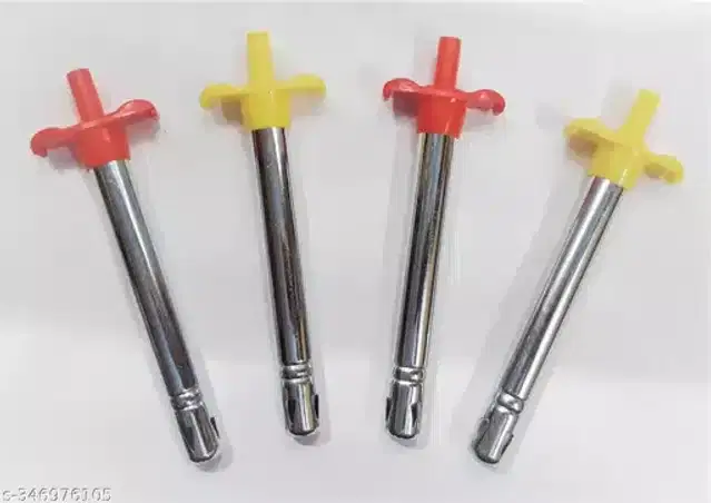 Stainless Steel Gas Lighter, Multicolor, Pack of 4