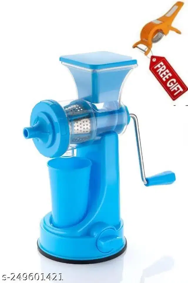 Plastic Manual Hand Juicer with Peeler, Multicolor, Set of 2